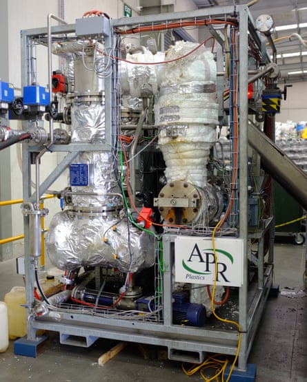 A soft plastic pyrolysis machine at APR Plastics in Melbourne.