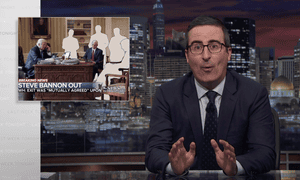 ‘Yes, one panderer to white nationalists has left the White House. The problem is, the one he was working for is still very much there.’...John Oliver