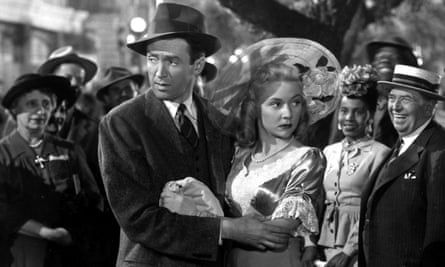 Precise and self-effacing … Grahame with James Stewart in 1946’s It’s a Wonderful Life.