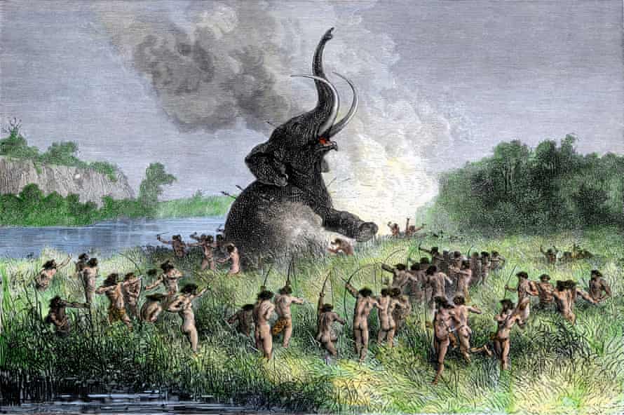 Prehistoric woolly mammoth hunters