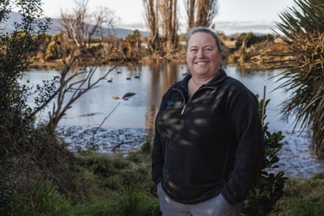 Ecologist Elizabeth Bell at the lagoon in Blenheim, New Zealand