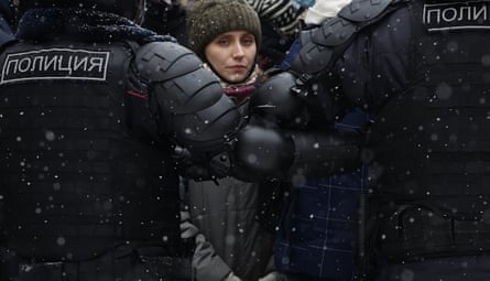 A protestor in Moscow