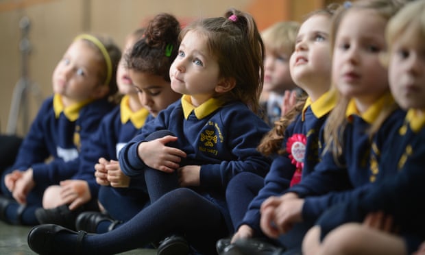 Children in morning assembly at primary school