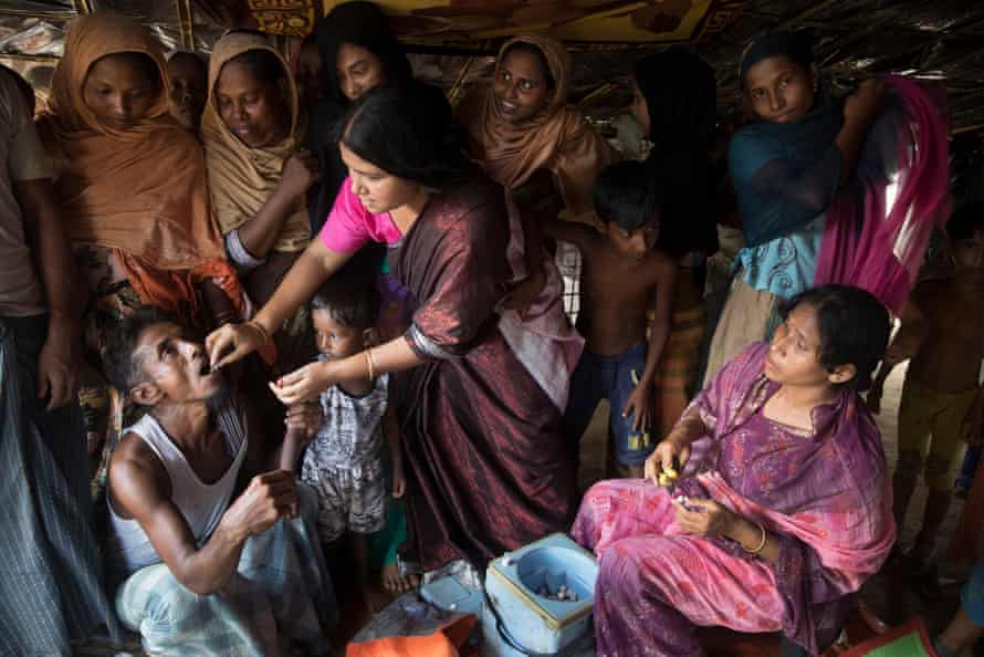 An oral cholera vaccination being given in Bangladesh in 2017.