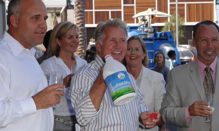 Actor Martin Sheen and supporters attend a press conference for the Fresh Raw Milk Act at Whole Foods in Venice, California, in 2008.
