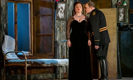 Splendidly oily … Natalya Romaniw as Tosca and Roland Wood as Scarpia.