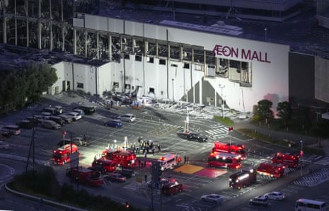 A damaged shopping mall in Japan.