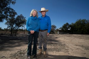 Scientist farmer Peter Schmidt with his partner Kathryn James on Alawoona, near Wyandra , Queensland. Monday 20 August 2018.