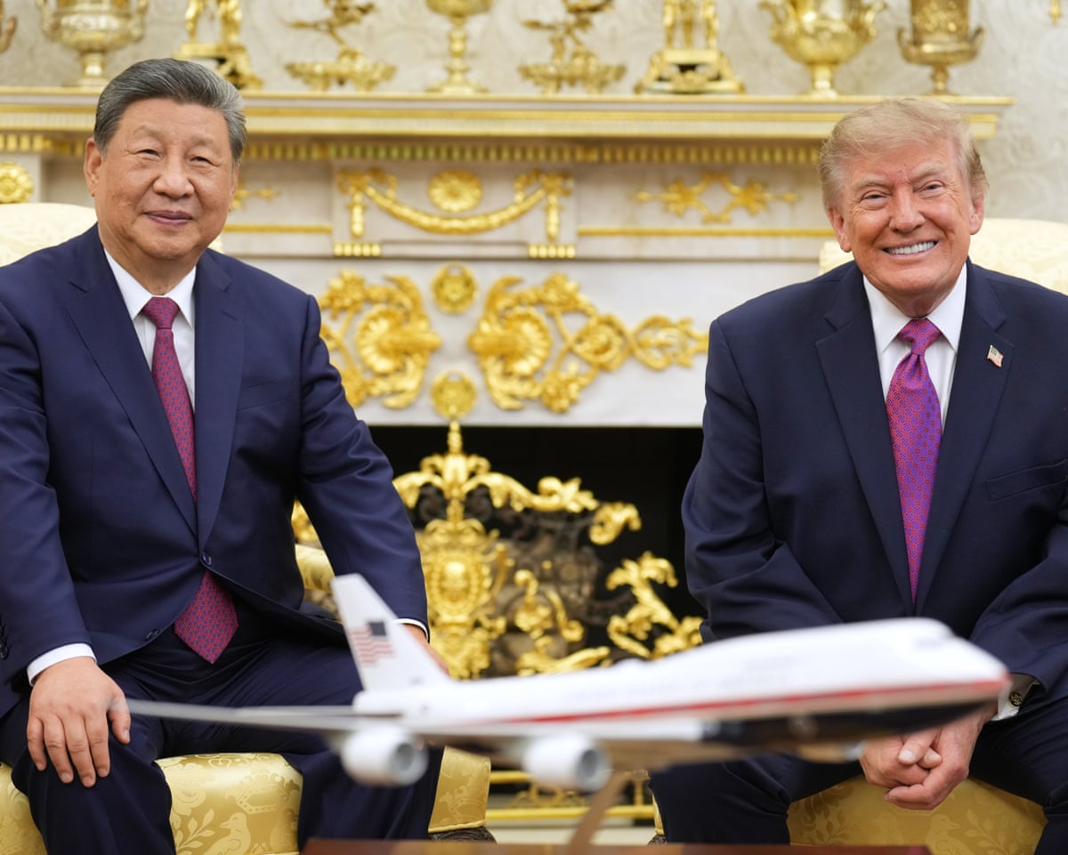 Donald Trump and Xi Jinping meet in the Oval Office for bilateral talks.