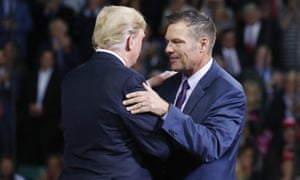 Donald Trump and Kris Kobach greet on stage in Topeka this month. 3471.jpg?width=300&quality=85&auto=forma