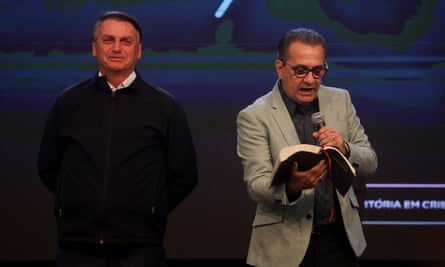 Jair Bolsonaro, left, appears alongside the evangelical leader Silas Malafaia in Rio de Janeiro last week.