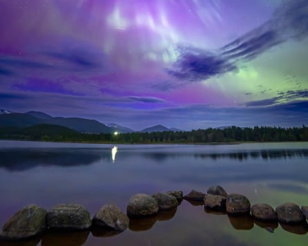 The northern lights seen from the Cairngorms national park.