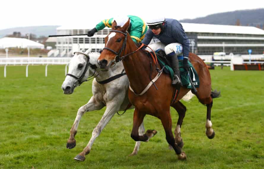 Colreevy ridden by Paul Townend (R) competes against Elimay ridden by Mark Walsh (L)