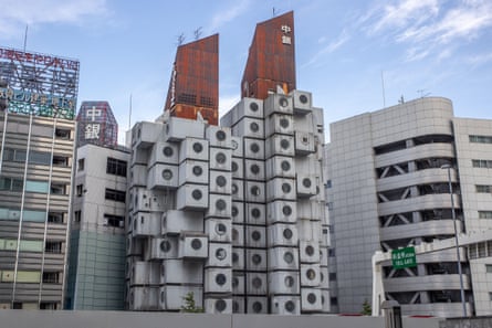 A general view of the Nakagin Capsule Tower in Ginza, Tokyo, Japan.