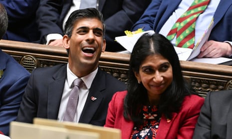 Rishi Sunak and Suella Braverman at prime minister’s questions, Wednesday 9 November 2022.