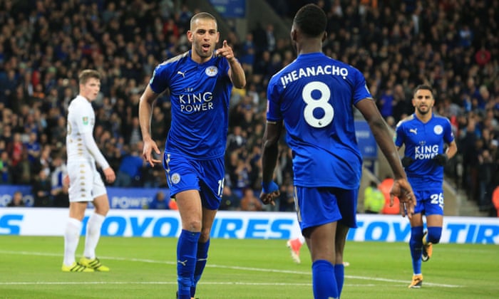 Image result for pic of iheanacho score for leicester against leeds