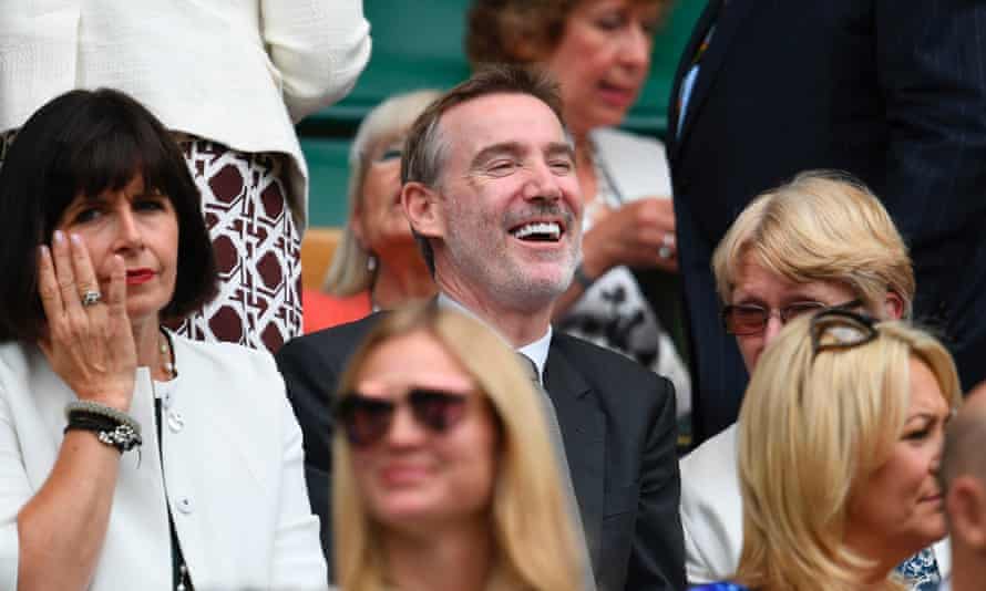 Adam Crozier in the royal box at the Wimbledon tennis championships