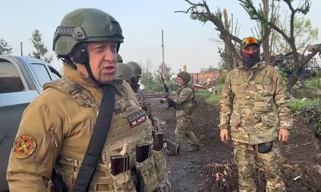 Yevgeny Prigozhin in Bakhmut, Ukraine, 25 May 2023.