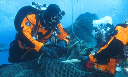 A fishing net recovery mission off the Aeolian islands.