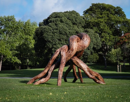 A sculpture at the annual Frieze sculpture exhibition in Regent’s Park, London.