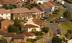 A row of houses on a street