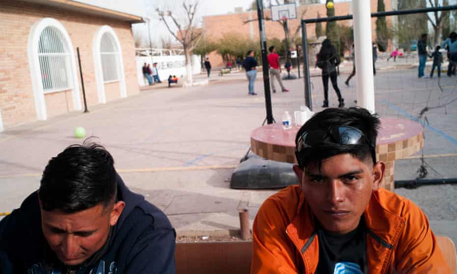 Jonathan, right, a 19-year-old Honduran and Rodrigo, a 26-year-old Guatemalan find temporary refuge at Casa del Migrante.