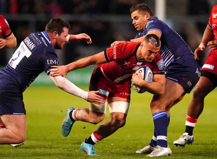 Saracens’ Ben Earl during the win over Sale.