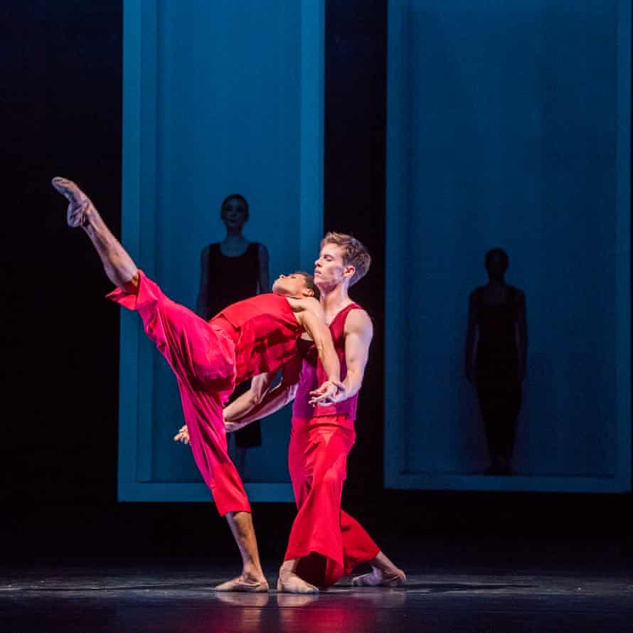 Joseph Sissons and Calvin Richardson in Yugen by Wayne McGregor, part of the Royal Ballet's Bernstein Centenary.