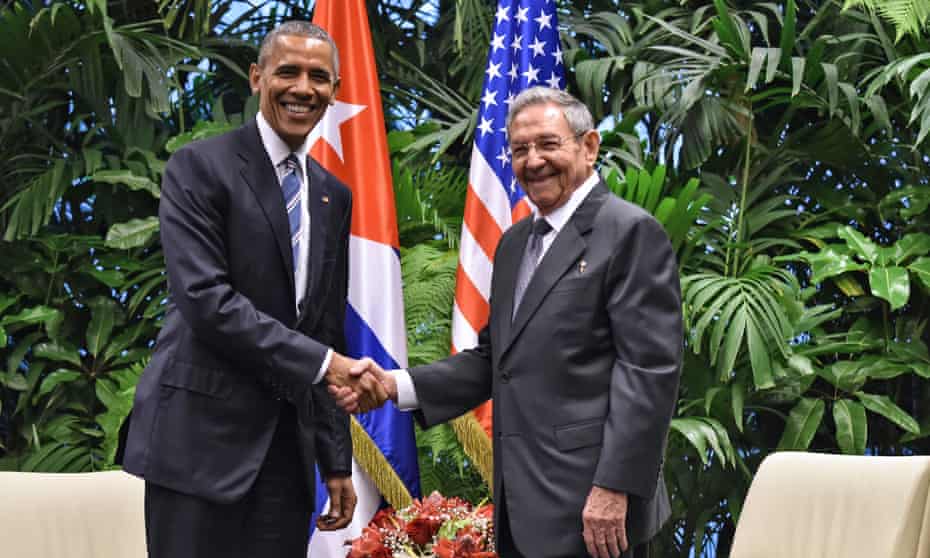 The historic handshake between US President Barack Obama and Cuban President Raul Castro.