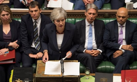 Theresa May updating the Commons last week.