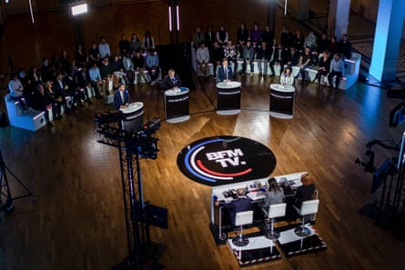 Lyon municipal election candidates in a televised debate on BFMTV in February