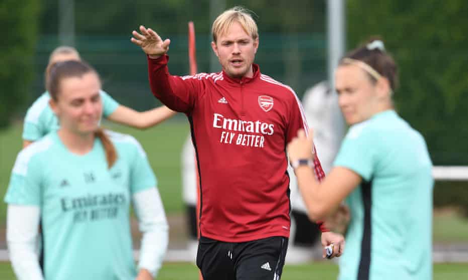 Jonas Eidevall oversees an Arsenal training session this month.