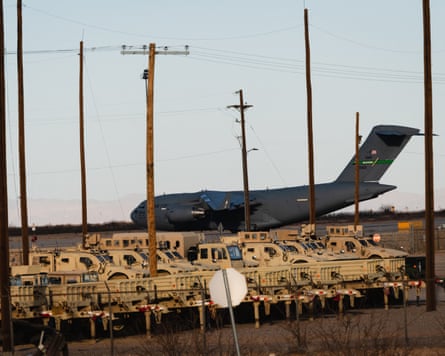 A US Boeing C-17 used for deportation flights is pictured at an airfield in Texas. The US had deported five migrants to Eswatini.