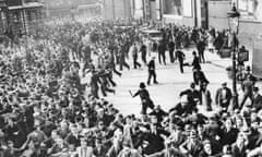 Riots between anti-Fascists and Blackshirts (British Fascists) in London, in what is now called the Battle of Cable Street, October 4, 1936 