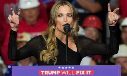 Megyn Kelly speaks during a campaign rally by Republican presidential nominee and former US President Donald Trump in Pittsburgh, Pennsylvania