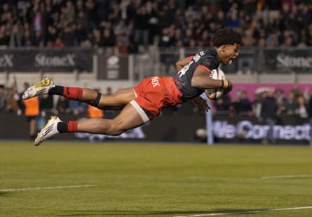 Noah Caluori in action for Saracens