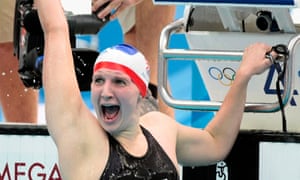 Different strokes: Britain’s Rebecca Adlington reacts as she wins the gold medal in the final of the women’s 800m freestyle in Beijing, 2008.
