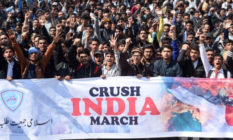 Pakistani students take part in an anti-India protest rally in Lahore last week.