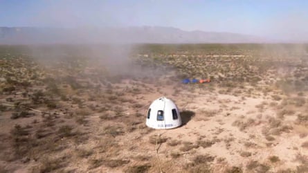 Blue Origin’s New Shepard crew capsule lands in Texas
