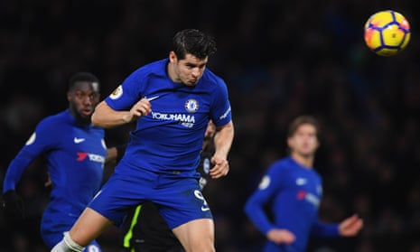 An unmarked Alvaro Morata heads Chelsea into the lead.