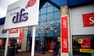 A DFS sofa store, Nottingham, during a sale.