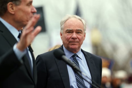 US Senator Tim Kaine of Virginia attends a rally supporting the United States Agency for International Development (USAID), near the US Capitol, Washington, DC, USA, 05 February 2025.