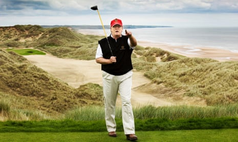 Donald Trump seen at Aberdeenshire golf course in Scotland.