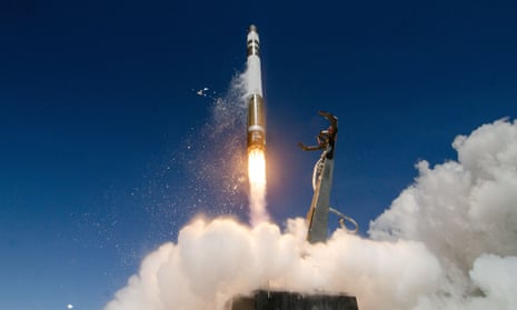 A rocket lifts off from Rocket Lab's launch complex in New Zealand.