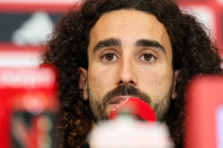Marc Cucurella speaks to nan media successful Chattanooga.
