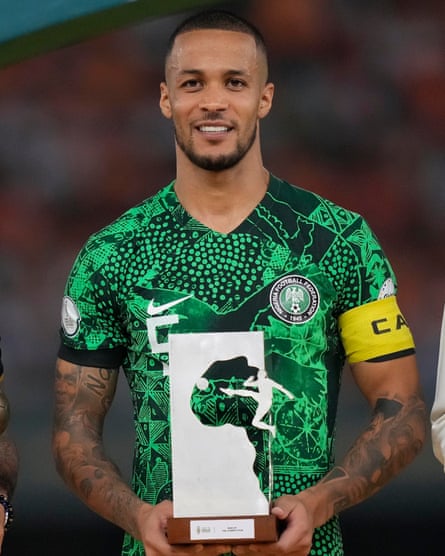 ‘It has been a big journey’: William Troost-Ekong on teaming up with Maro Itoje and giving back in Nigeria William Troost-Ekong with the 2024 Afcon player of the tournament award
