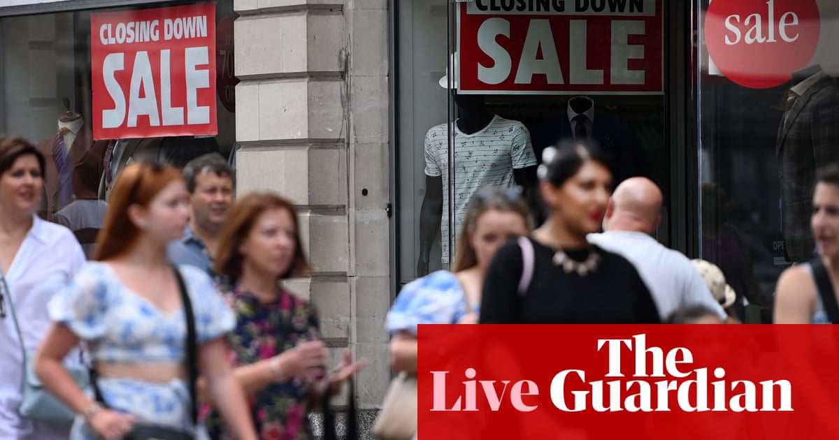 UK economy contracted in second quarter amid cost of living crisis – business live