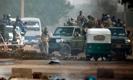 Sudan security forces are deployed around Khartoum’s army headquarters on 3 June.