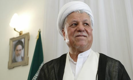 Ali Akbar Hashemi Rafsanjani in Tehran in 2005. Although after the Iran-Iraq war he sought closer ties with the west, he refused to lift the fatwa against the writer Salman Rushdie.