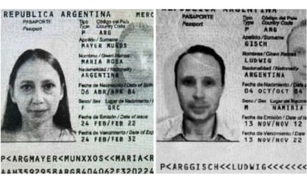 Photographs of the passports of Anna Dultseva and Artem Dultsev.